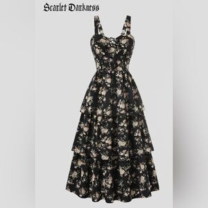 Scarlet Darkness A Dream in Summer Night Dress Tiered Coquette Babydoll Goth 16